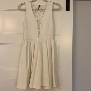 White skater fit and flare dress